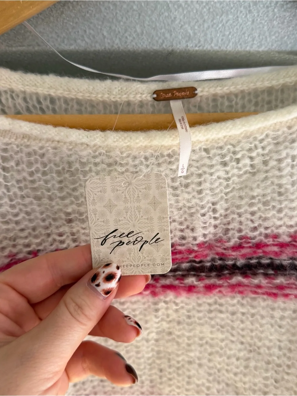 Free People NWT Hockley Stripe Sweater Evening Cream